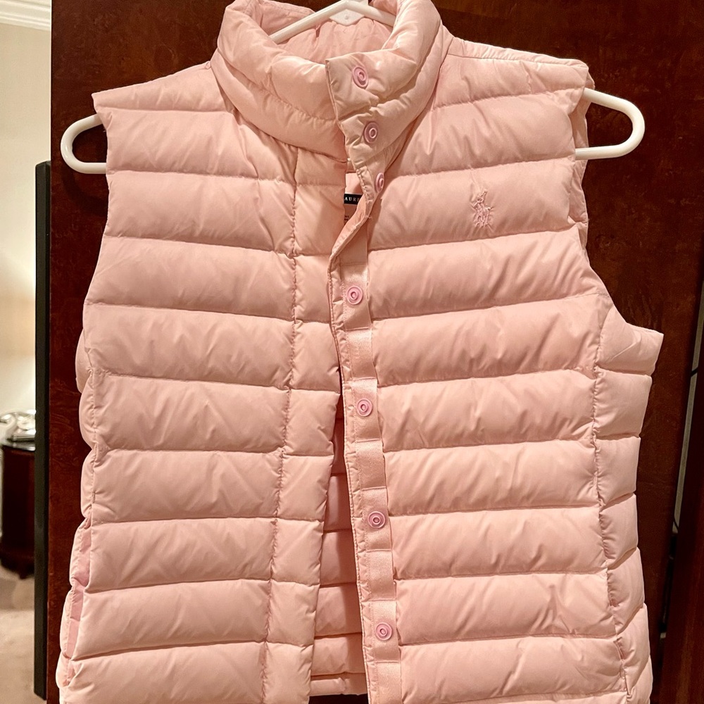 Ralph Lauren Puffer Vest. Light Pink. Size:  Girls XL (16)